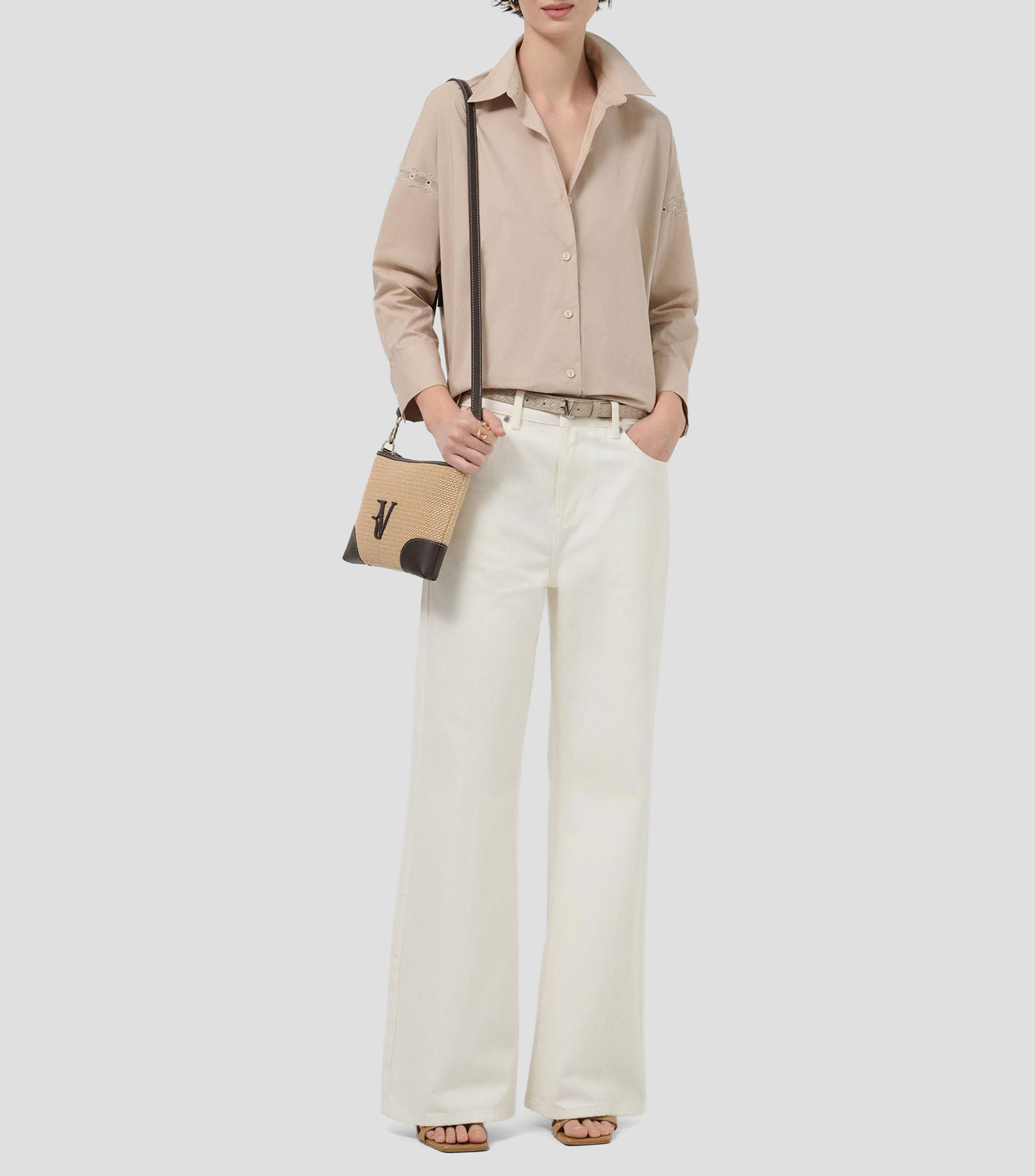 Camisa lisa con manga larga Mujer